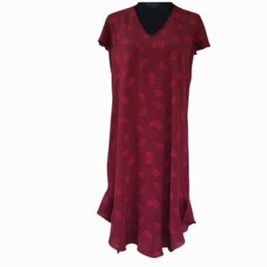 GAP Burgundy Print 2019 Cap-sleeve Dress (S) NWT